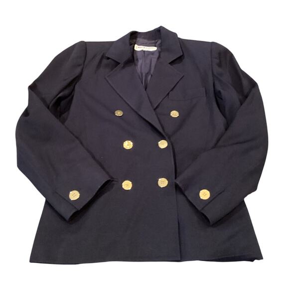 Vintage Saint Laurent rive gauche Double Breasted blazer Jacket Black Size 40